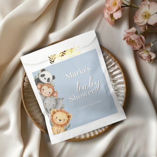 Pastel Tropical Baby Shower Jungle Safari Tiere Geschenktütchen