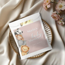 Pastel Tropical Baby Shower Jungle Safari Tiere Geschenktütchen
