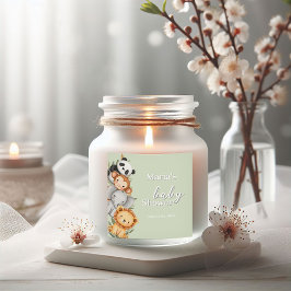 Pastel Tropical Baby Shower Jungle Safari Tiere Quadratischer Aufkleber