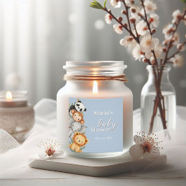 Pastel Tropical Baby Shower Jungle Safari Tiere Quadratischer Aufkleber