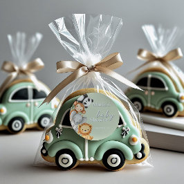 Pastel Tropical Baby Shower Jungle Safari Tiere Runder Aufkleber