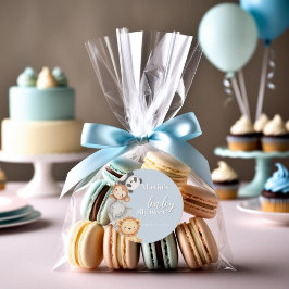 Pastel Tropical Baby Shower Jungle Safari Tiere Runder Aufkleber