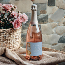 Pastel Tropical Baby Shower Jungle Safari Tiere Schaumweinetikett