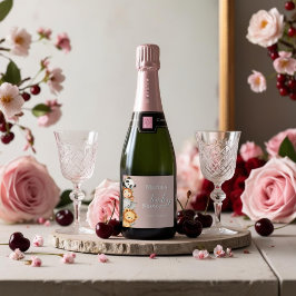 Pastel Tropical Baby Shower Jungle Safari Tiere Schaumweinetikett