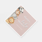 Pastel Tropical Baby Shower Jungle Safari Tiere Serviette (Ecke)