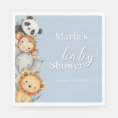 Pastel Tropical Baby Shower Jungle Safari Tiere Serviette (Vorderseite)