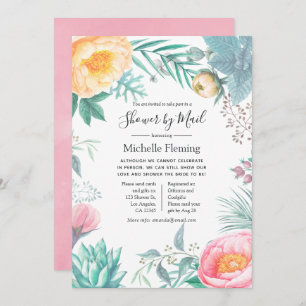 Pastel Tropical Bridal oder Babydusche per Mail Einladung