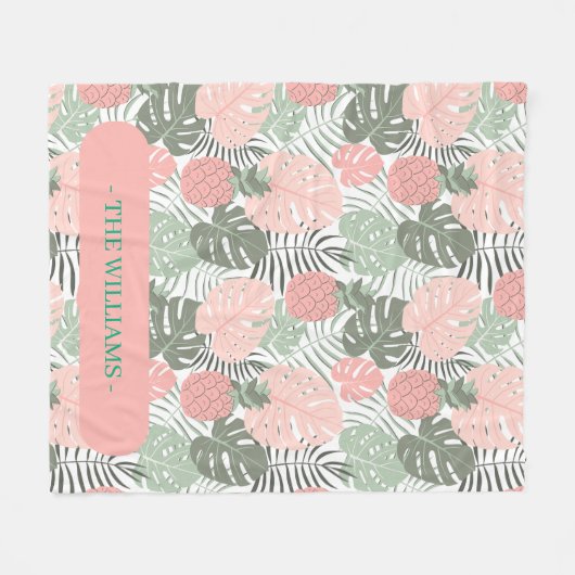 Pastel Tropical Fleecedecke (Vorderseite (Horizontal))