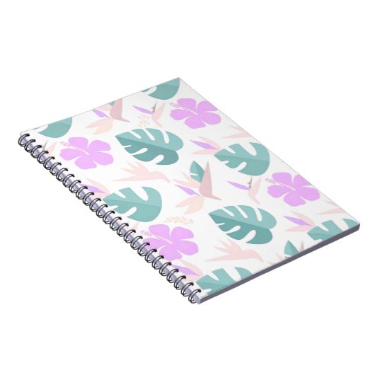 Pastel Tropical Floral Pattern Notizblock (Rechte Seite)
