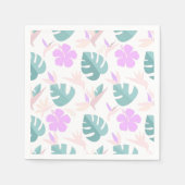Pastel Tropical Floral Pattern Serviette (Vorderseite)