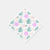 Pastel Tropical Floral Pattern Serviette (Ecke)