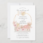 Pastel Tropical Foliage Bohemische Hochzeit Einladung (Vorderseite)