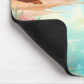 Pastel Tropical Island Beach Sunset Mountains Mousepad (Ecke)