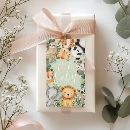 Pastel Tropical Jungle Safari BabyduscheTiere Geschenkanhänger