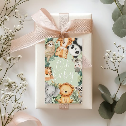 Pastel Tropical Jungle Safari BabyduscheTiere Geschenkanhänger