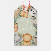 Pastel Tropical Jungle Safari BabyduscheTiere Geschenkanhänger (Vorderseite)