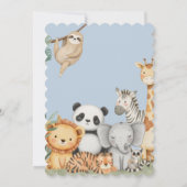 Pastel Tropical Jungle Safari Geburtstag von Tiere Einladung (Rückseite)