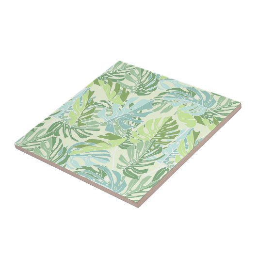 Pastel Tropical Palm Blätter Fliese (Seite)