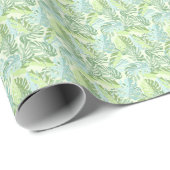 Pastel Tropical Palm Blätter Geschenkpapier (Rolleneckpunkt)