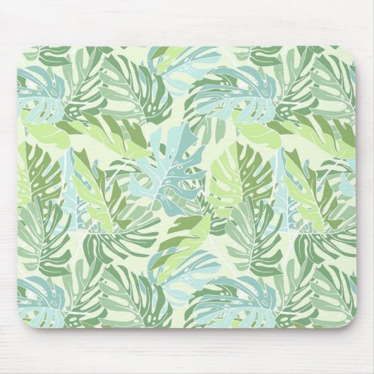 Pastel Tropical Palm Blätter Mousepad (Vorne)