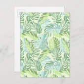 Pastel Tropical Palm Blätter Postkarte (Vorne/Hinten)