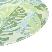 Pastel Tropical Palm Blätter Schneidebrett (Ecke)