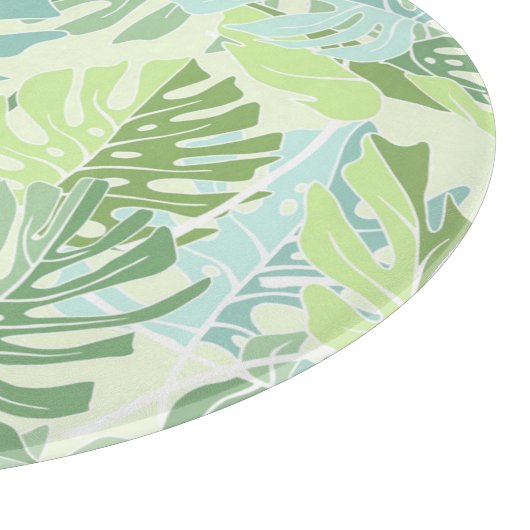 Pastel Tropical Palm Blätter Schneidebrett (Ecke)