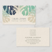 Pastel Tropical Palms Visuell Design Artist Visitenkarte (Vorne/Hinten)
