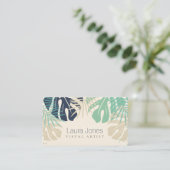 Pastel Tropical Palms Visuell Design Artist Visitenkarte (Stehend Vorderseite)