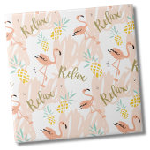 Pastel Tropical Pink Flamingo Muster Fliese