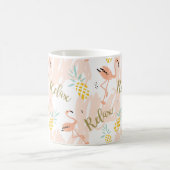 Pastel Tropical Pink Flamingo Muster Kaffeetasse (Mittel)