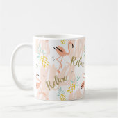 Pastel Tropical Pink Flamingo Muster Kaffeetasse (Links)