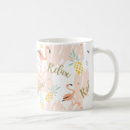 Pastel Tropical Pink Flamingo Muster Kaffeetasse