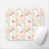 Pastel Tropical Pink Flamingo Muster Mousepad (Mit Mouse)