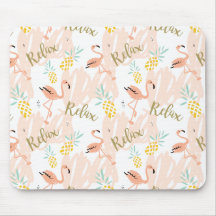 Pastel Tropical Pink Flamingo Muster