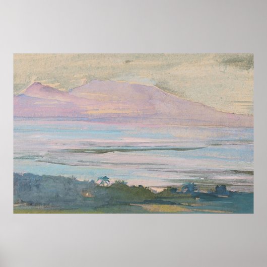 Pastel Tropical Seascape Art Poster (Vorne)