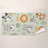 Pastel Tropical Wild Jungle Safari Tiere Badehandtuch (Badehandtuch)