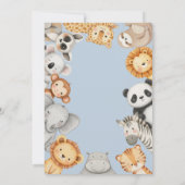Pastel Tropical Wild Jungle Safari Tiere Einladung (Rückseite)