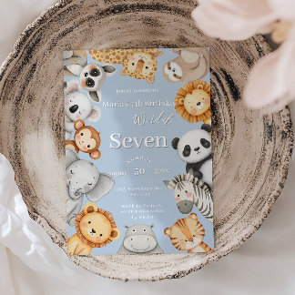 Pastel Tropical Wild Jungle Safari Tiere Einladung