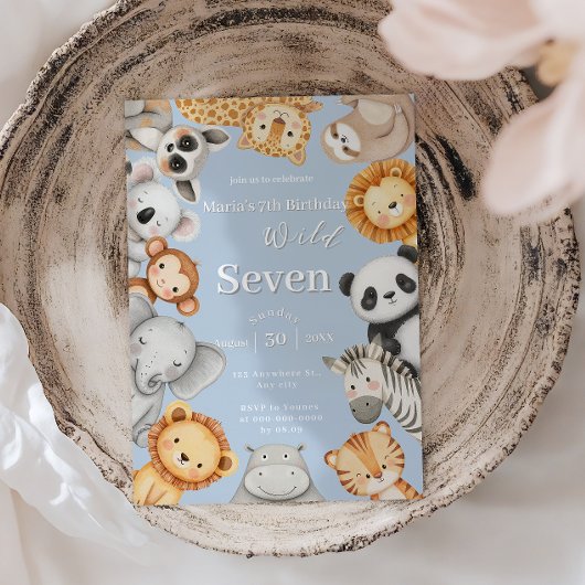 Pastel Tropical Wild Jungle Safari Tiere Einladung