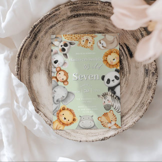 Pastel Tropical Wild Jungle Safari Tiere Einladung