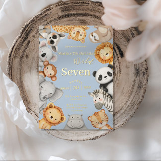 Pastel Tropical Wild Jungle Safari Tiere Folieneinladung