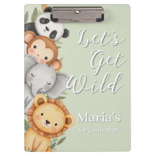 Pastel Tropical Wild Jungle Safari Tiere Klemmbrett