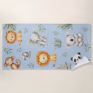 Pastel Tropical Wild Jungle Safari Tiere Strandtuch
