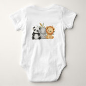 Pastel Tropical Wild One Jungle Safari Tiere Baby Strampler (Rückseite)