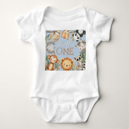 Pastel Tropical Wild One Jungle Safari Tiere Baby Strampler