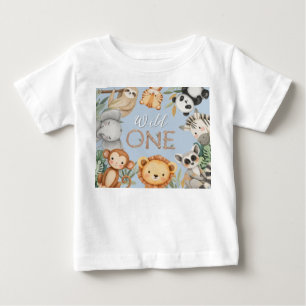 Pastel Tropical Wild One Jungle Safari Tiere Baby T-shirt