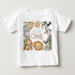 Pastel Tropical Wild One Jungle Safari Tiere Baby T-shirt