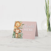 Pastel Tropical Wild One Jungle Safari Tiere Dankeskarte (Vorderseite)