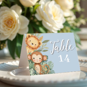 Pastel Tropical Wild One Jungle Safari Tiere Dankeskarte